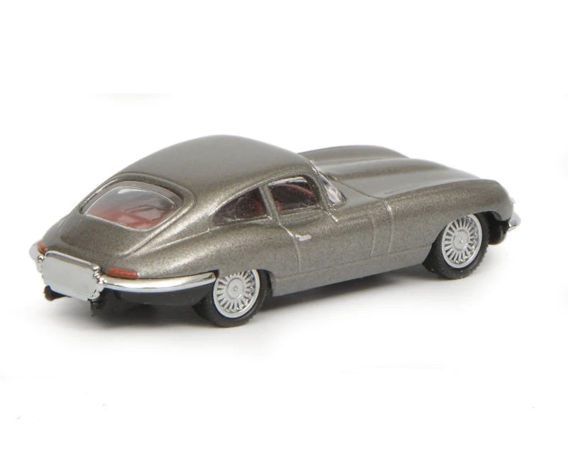 Jaguar E-Type (Grey), 1:87 Scale Diecast Model Right Rear View
