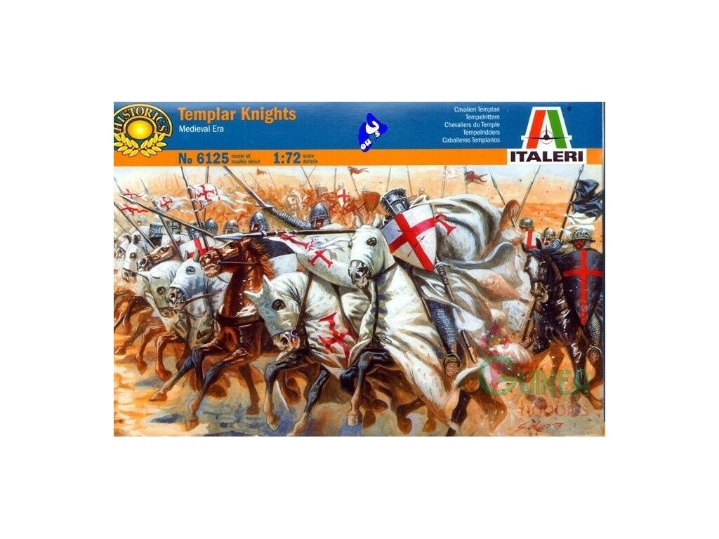 Templar Knights Medieval Era 1/72 Scale Plastic Figures