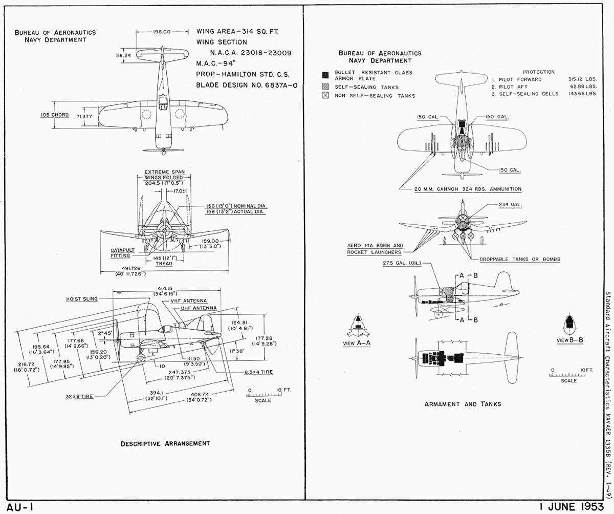 Vought F4U Schematic 1953