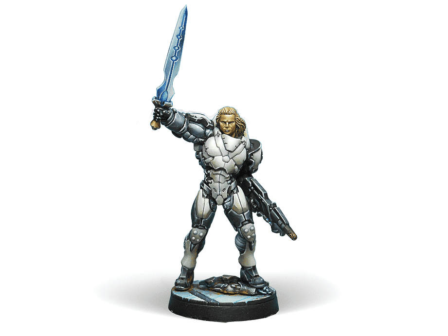 Infinity ALEPH Achilles v2 (Hoplite Armor) (Multi Rifle, CCW) Miniature Game Figure