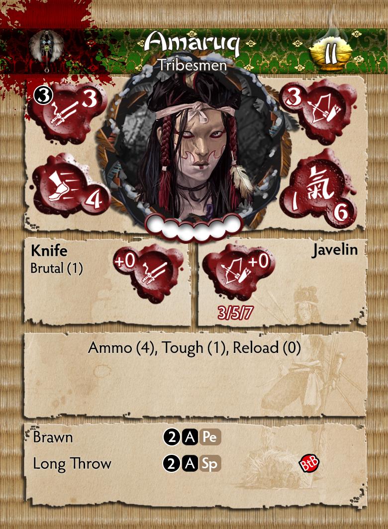 Bushido The Descension Faction “Amaruq” Miniature Figure Front Of Card