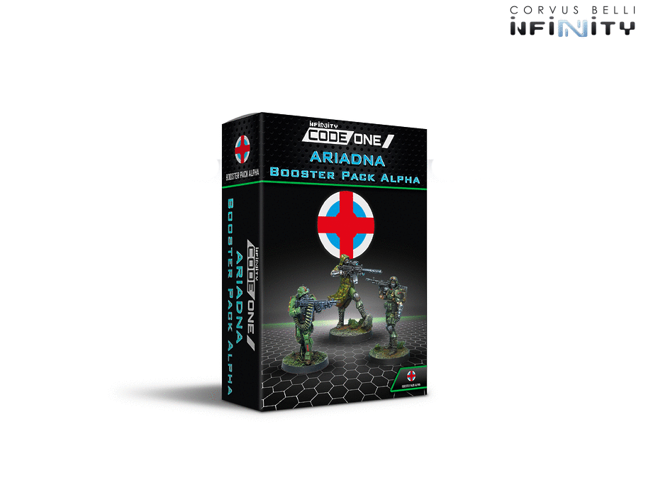 Infinity CodeOne Ariadna Booster Pack Alpha Miniature Game Figures Box