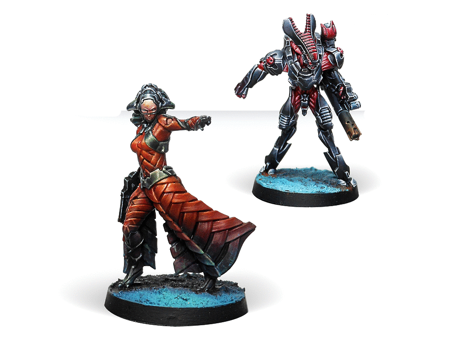 Infinity Combined Army Bit & Kiss! (Hacker) Miniature Game Figures By Corvus Belli