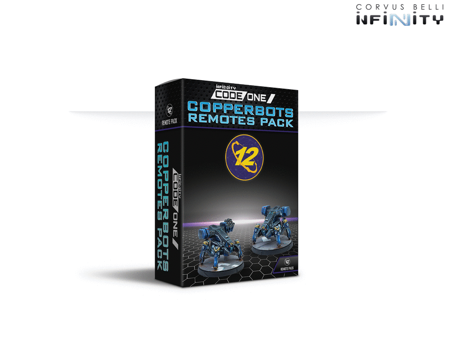 Infinity CodeOne O-12 Copperbots Remotes Pack Miniature Game Figures Box