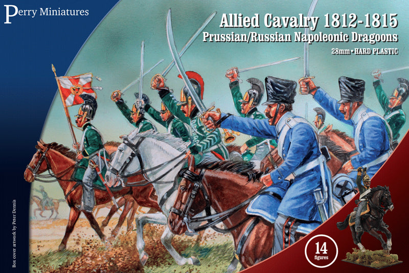 Napoleonic Allied Cavalry Prussian/Russian Dragoons 1812 - 1815, 28 mm Scale Plastic Figures