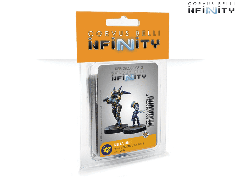 Infinity O-12 Delta Unit (Doctor, Yudbot-B) Miniatures Game Figures Blister Packaging