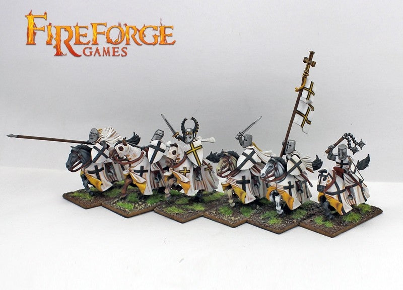 Painted Fireforge Teutonic Knights Miniatures in Battle Formation