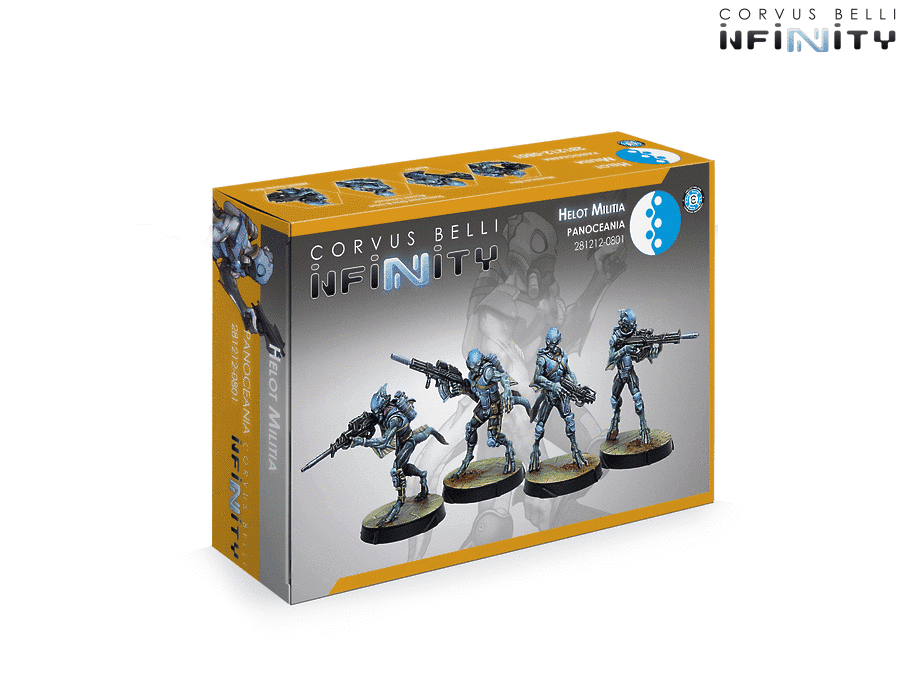 Infinity PanOceania Helot Militia Pack Miniature Game Figures Box