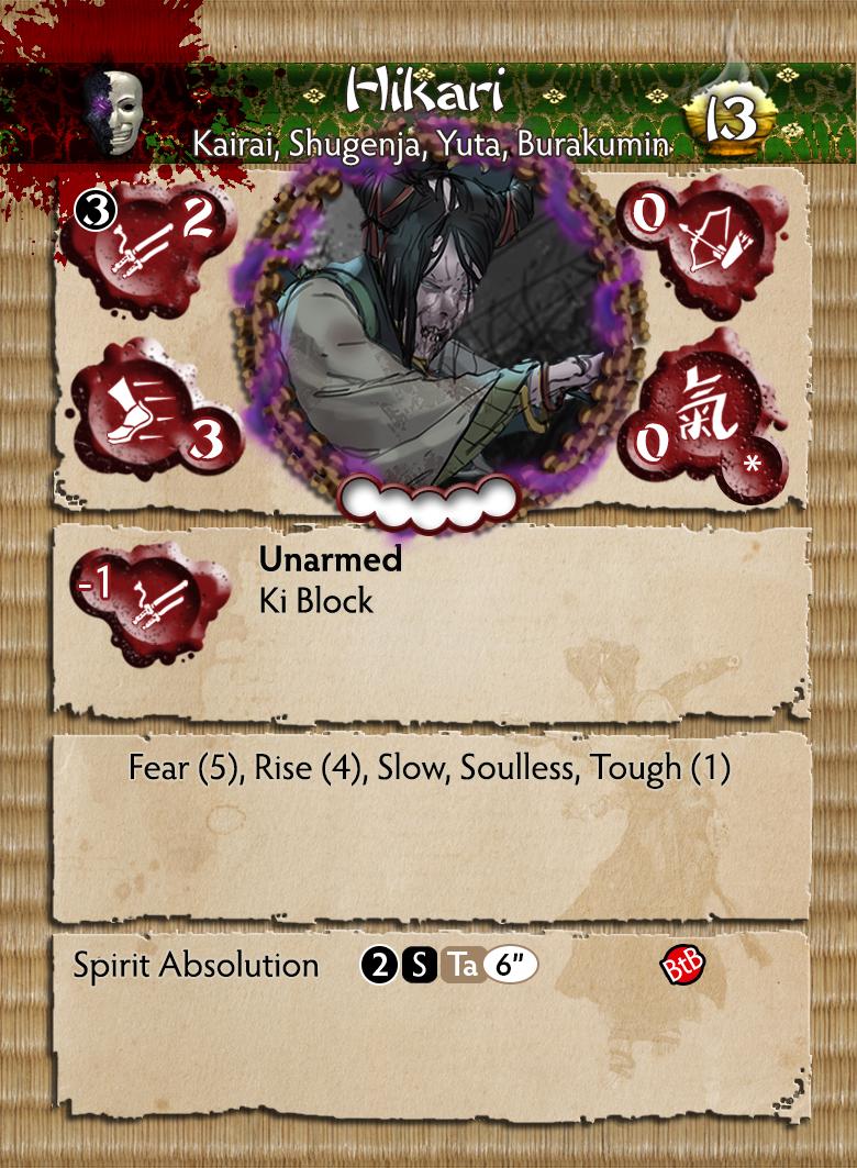 Bushido Cult of Yurei Clan “Hikari” Miniature Figure Front  Of Card