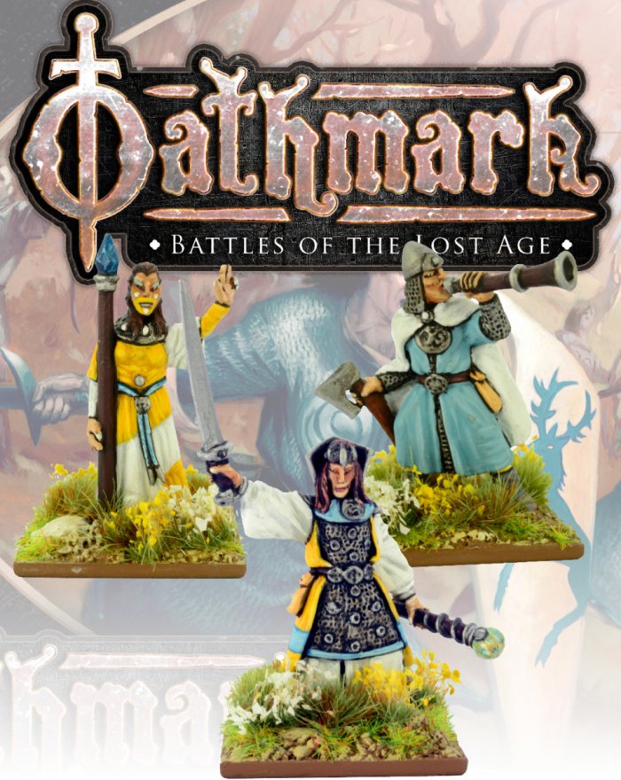 Oathmark Elf King, Wizard & Musician, 28 mm Scale Metal Figures