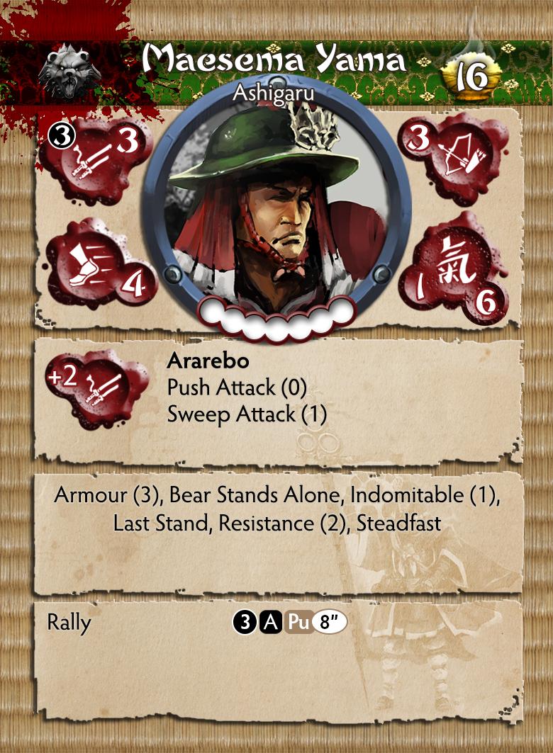 Bushido Minimoto Clan “Masaema Yama” Miniature Figure Front Of Card