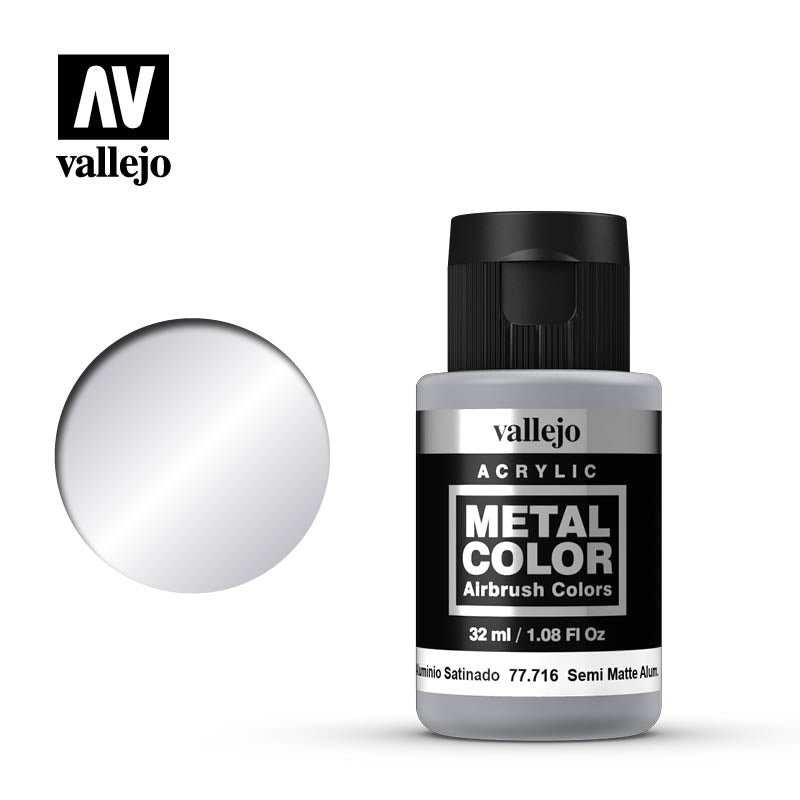 Metal Color Semi Matte Aluminum Acrylic Paint, 32 ml Bottle By Acrylios Vallejo
