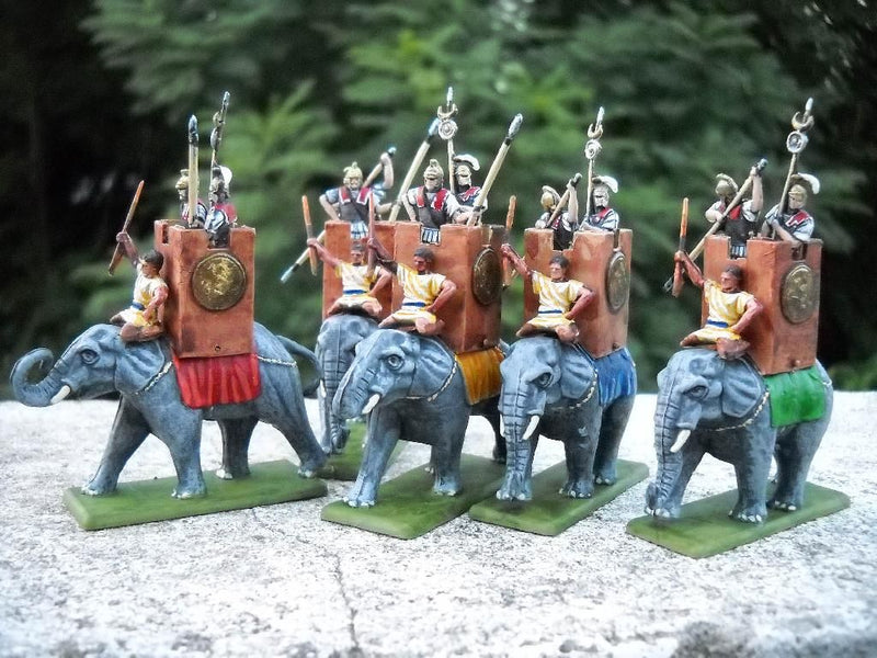 Carthaginian War Elephants 1/72 Scale Plastic Model Figures Example Painted Set