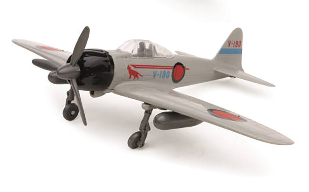 Close-up of cockpit and fuselage of New Ray A6M Zero model kit