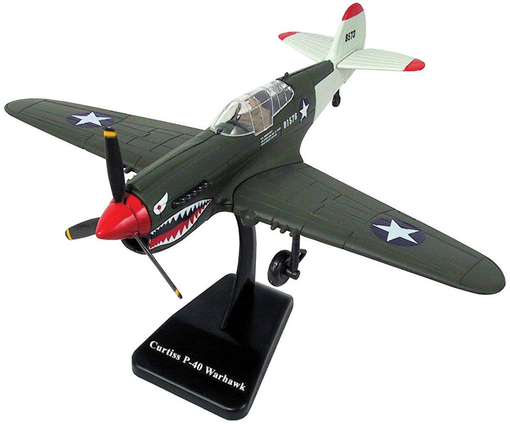 Displayed P-40 Warhawk model with included stand