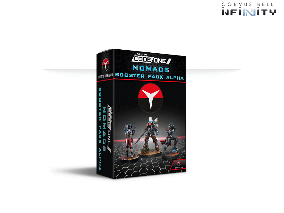 Infinity CodeOne Nomads Booster Pack Alpha Miniature Game Figures Box