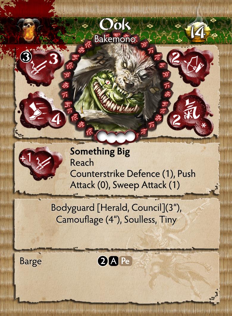 Bushido The Savage Wave Faction “Ook” Miniature Figure Front Of Card