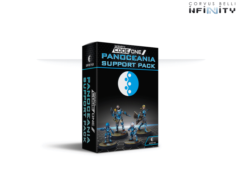 Infinity CodeOne PanOceania Support Pack Miniature Game Figures Box