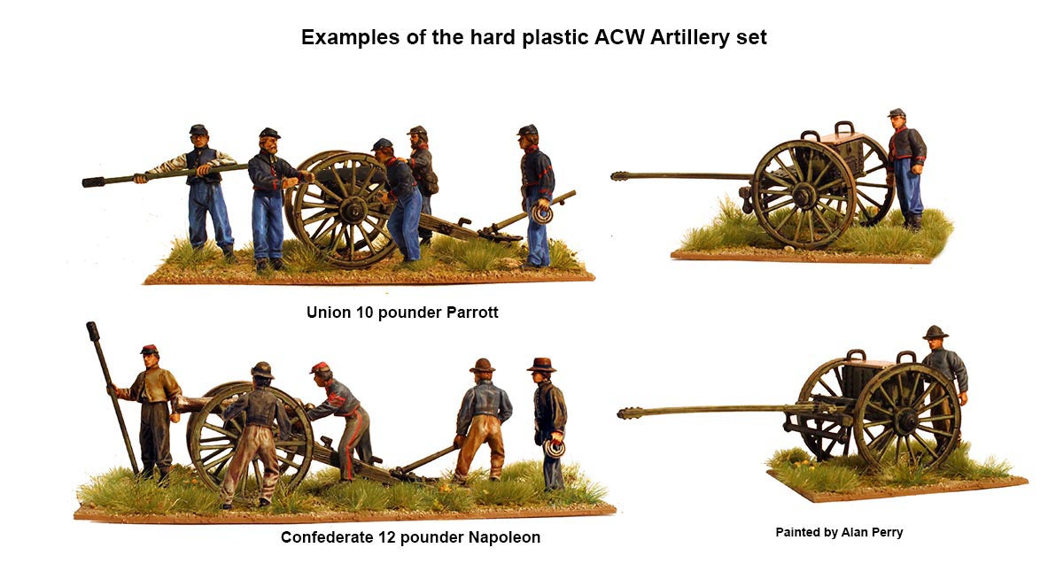 American Civil War Artillery 1861-1865, 28 mm Scale Model Plastic Figures Painted Example