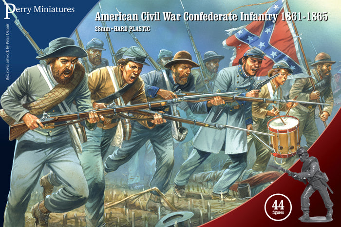 Perry Miniatures American Civil War Confederate Infantry 1861–1865 28mm Plastic Figures boxed set