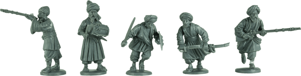 Afghan Tribesmen 1800 - 1900, 28 mm Scale Model Plastic Figures Closeup