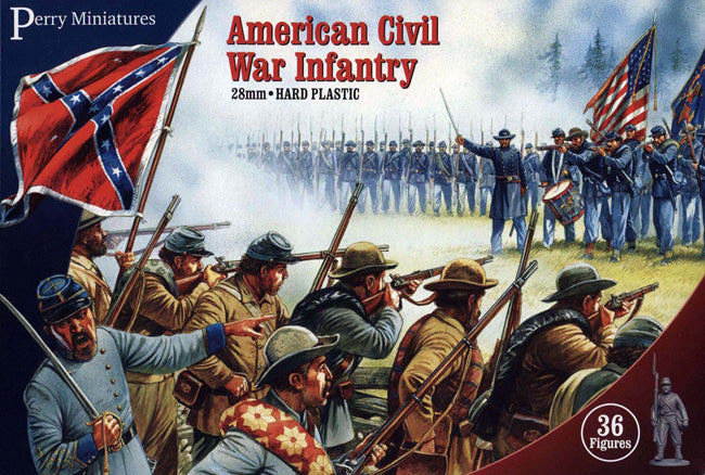 Perry Miniatures American Civil War Infantry 1861–1865 28 mm Plastic Figures boxed set