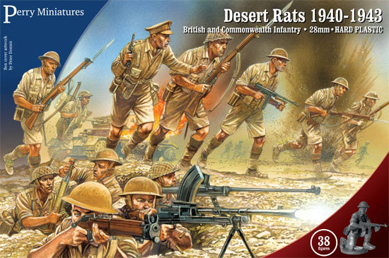 Perry Miniatures British & Commonwealth Infantry “Desert Rats” 1940-1943 (28 mm) Scale Model Plastic Figures