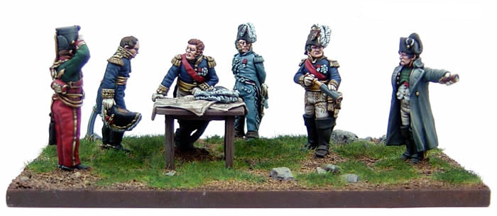 Napoleonic French Leadership Napoleon & Staff Part 1, 28 mm Scale Model Metal Figures Painted