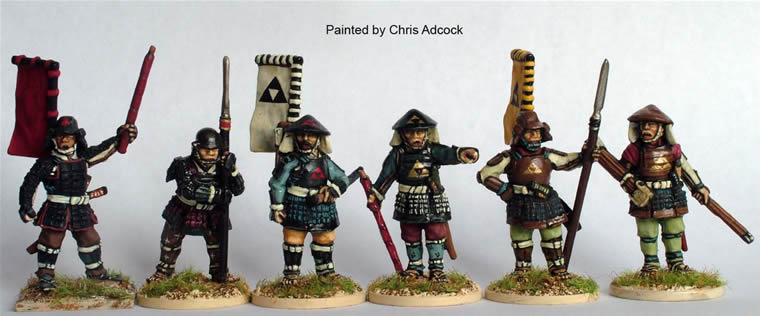 Painted Perry Miniatures Samurai Ashigaru Arquebusier Firing Line 28mm Miniatures