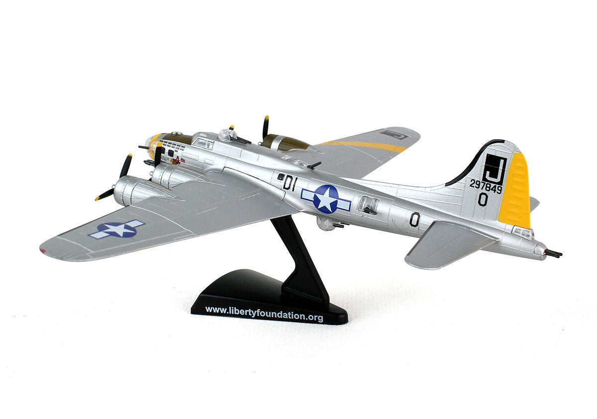 Boeing B-17G Flying Fortress “Liberty Belle” 1:155 Scale Model By Daron Postage Stamp Left Rear View
