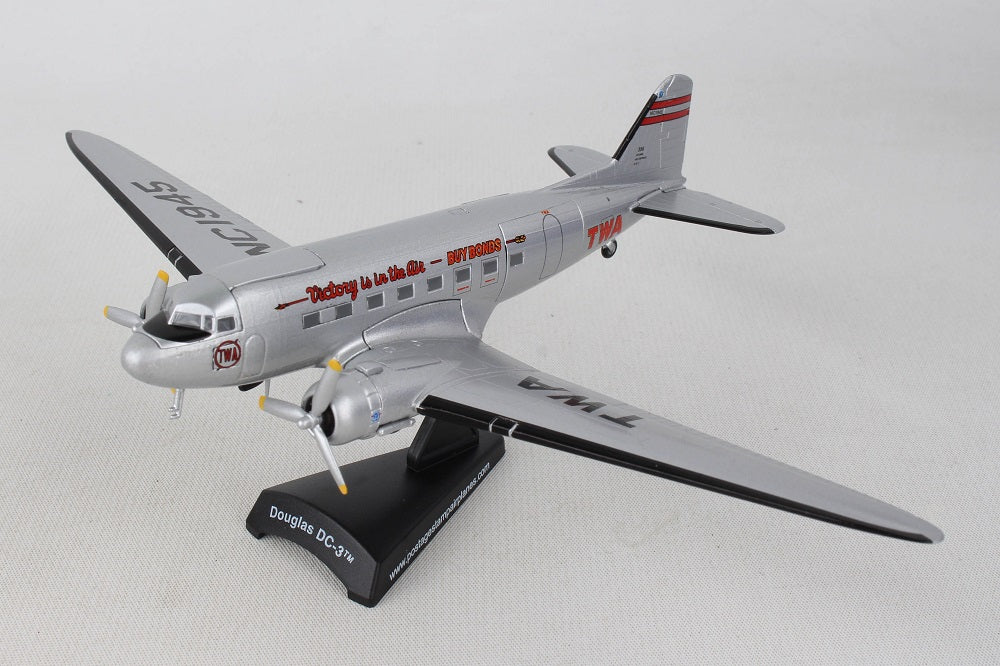 Douglas DC-3 Trans World Airlines 1/144 Scale Model By Daron Postage Stamp