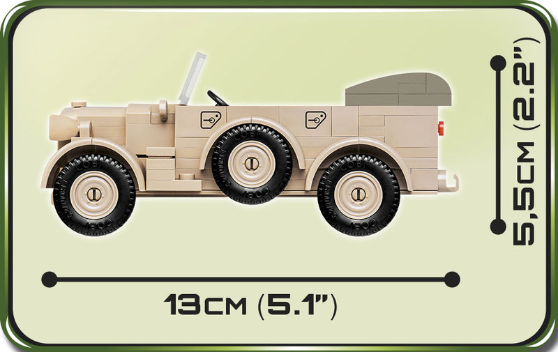 1937 Horch 901 kfz.15 Desert Afrika Korps, 178 Piece Block Kit Dimensions