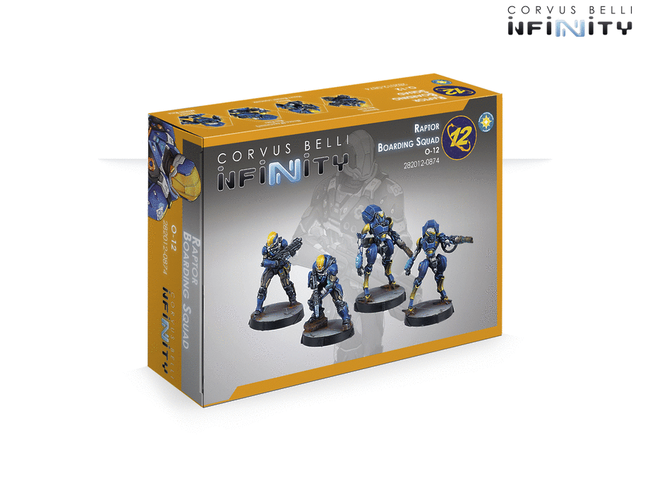 Infinity O-12 Raptor Boarding Squad Miniature Game Figures Box