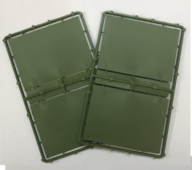 Close-up of Renedra 65mm x 90mm artillery base with lightly textured back