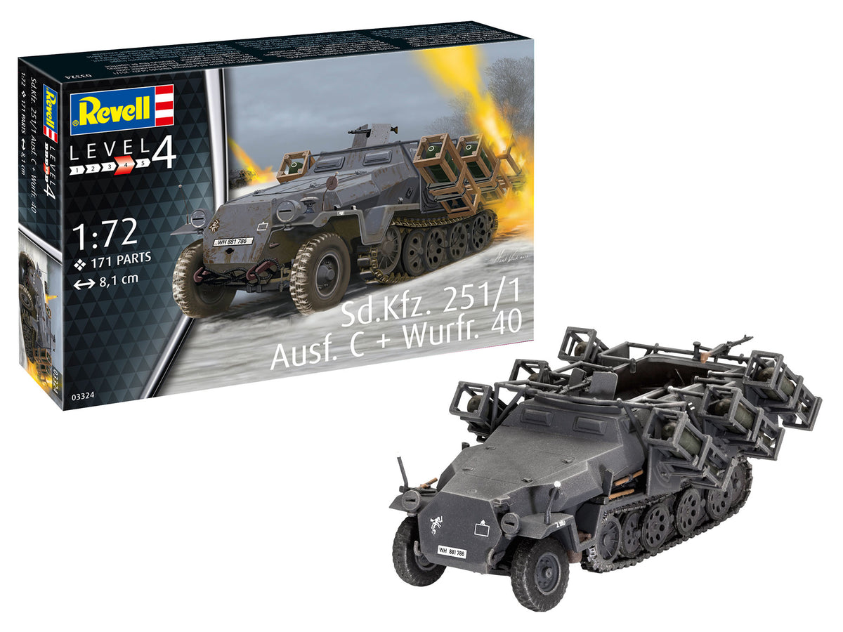 Revell Germany 1/72 scale Sd.Kfz. 251/1 Ausf. C with Wurfrahmen 40 Level 4 model kit box art.
