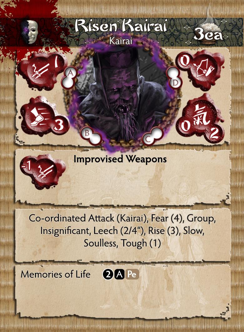 Bushido Cult of Yurei Clan “Risen Kairai” Miniature Figures Front Of Card