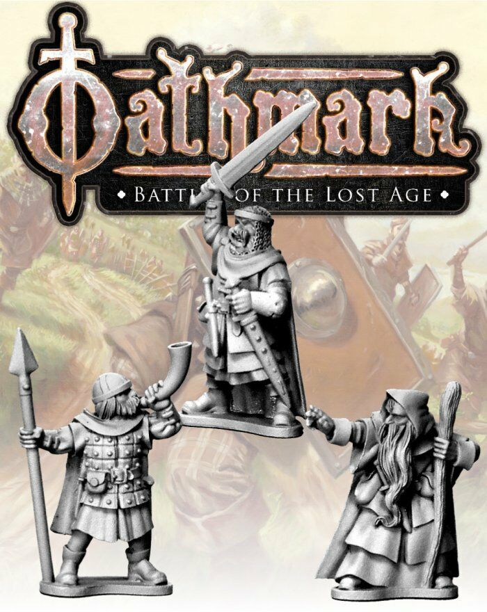 Oathmark Human King, Wizard & Musician, 28 mm Scale Metal Figures