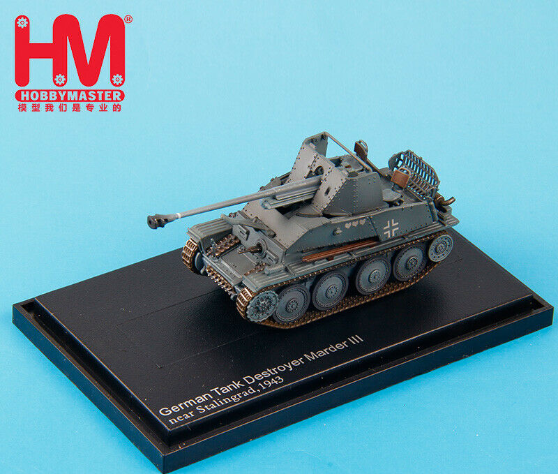 Sd.Kfz.139 Marder III Tank Destroyer German 2nd Pz Div 1943 1:72 Scale Diecast Model Display Stand