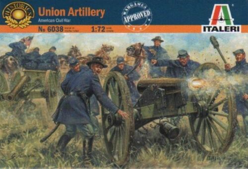 American Civil War Union Artillery, 1/72 Scale Plastic Figures Kit By Italeri