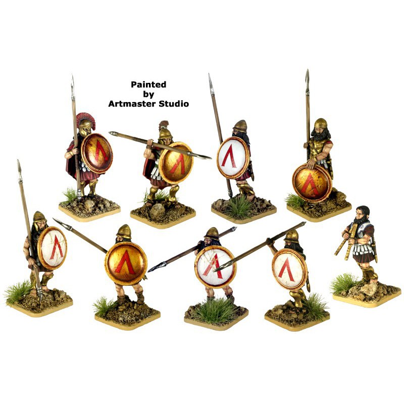 Spartan Armored Hoplites 5th To 3rd Century BCE, 28 mm Scale Model Plastic Figures Painted Example