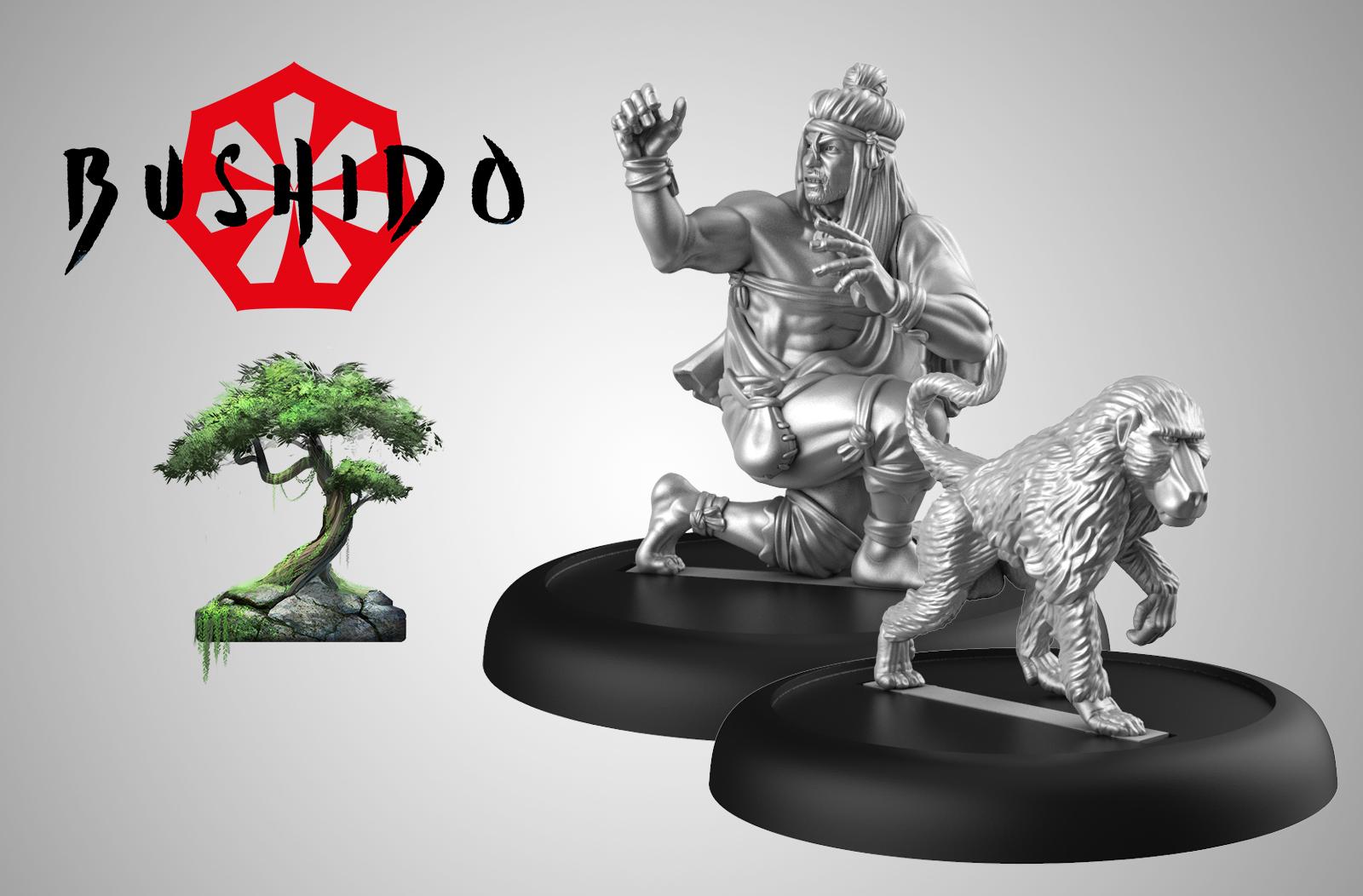 Bushido Temple of Ro Kan Faction “Taiki & Niseru” Miniature Figures