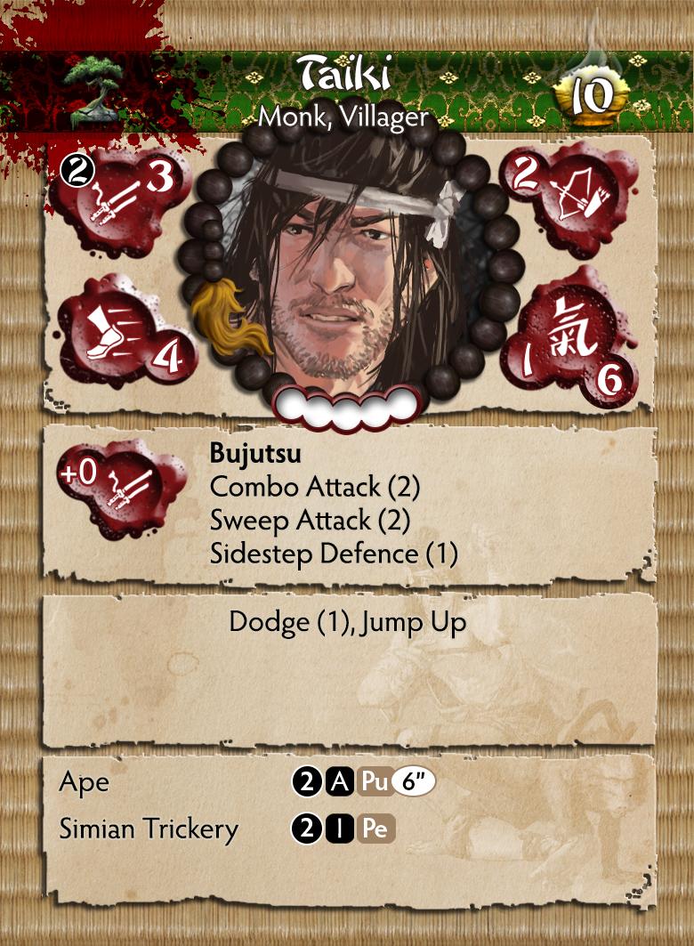 Bushido Temple of Ro Kan Faction “Taiki & Niseru” Miniature Figures Taiki Card Front