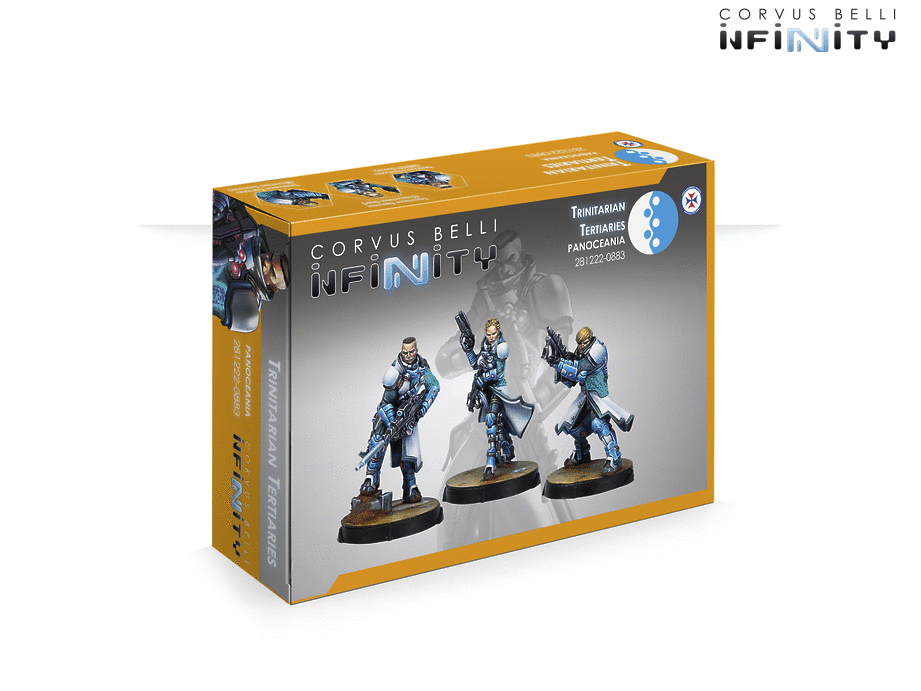 Infinity PanOceania Trinitarian Tertiaries Miniature Game Figures Box