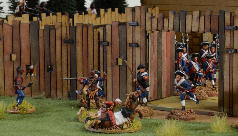 French Indian War 1754-1763 The Last Outpost, 1/72 Scale Diorama Battle Set Main Gate Close Up