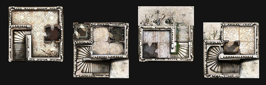 Zombicide: Black Plague Wulfsburg Expansion Game Set Terrain Tiles