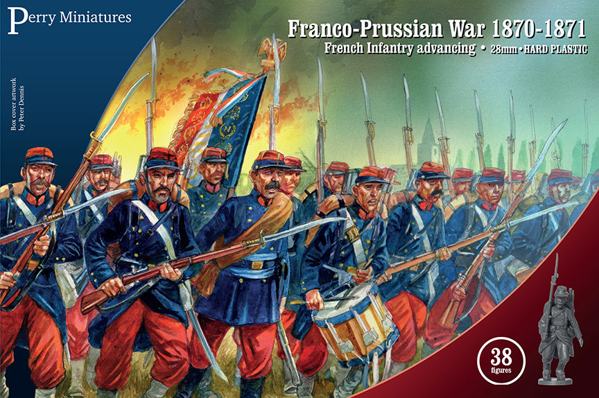 Franco-Prussian War 1870 – 1871 French Infantry Advancing, 28 mm Scale Model Plastic Figures