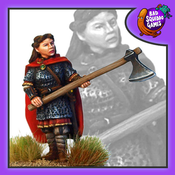 Brynhildr, Shieldmaiden Champion, 28 mm Scale Model Metal Figures