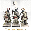 Medieval & Fantasy Heads, Cloaks & Shields, 28 mm Scale Plastic Painted Example Teutonic Knights