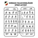 German Fallschirmjäger WWII,  1:144 (12 mm) Scale Model Plastic Figures Example Sprue