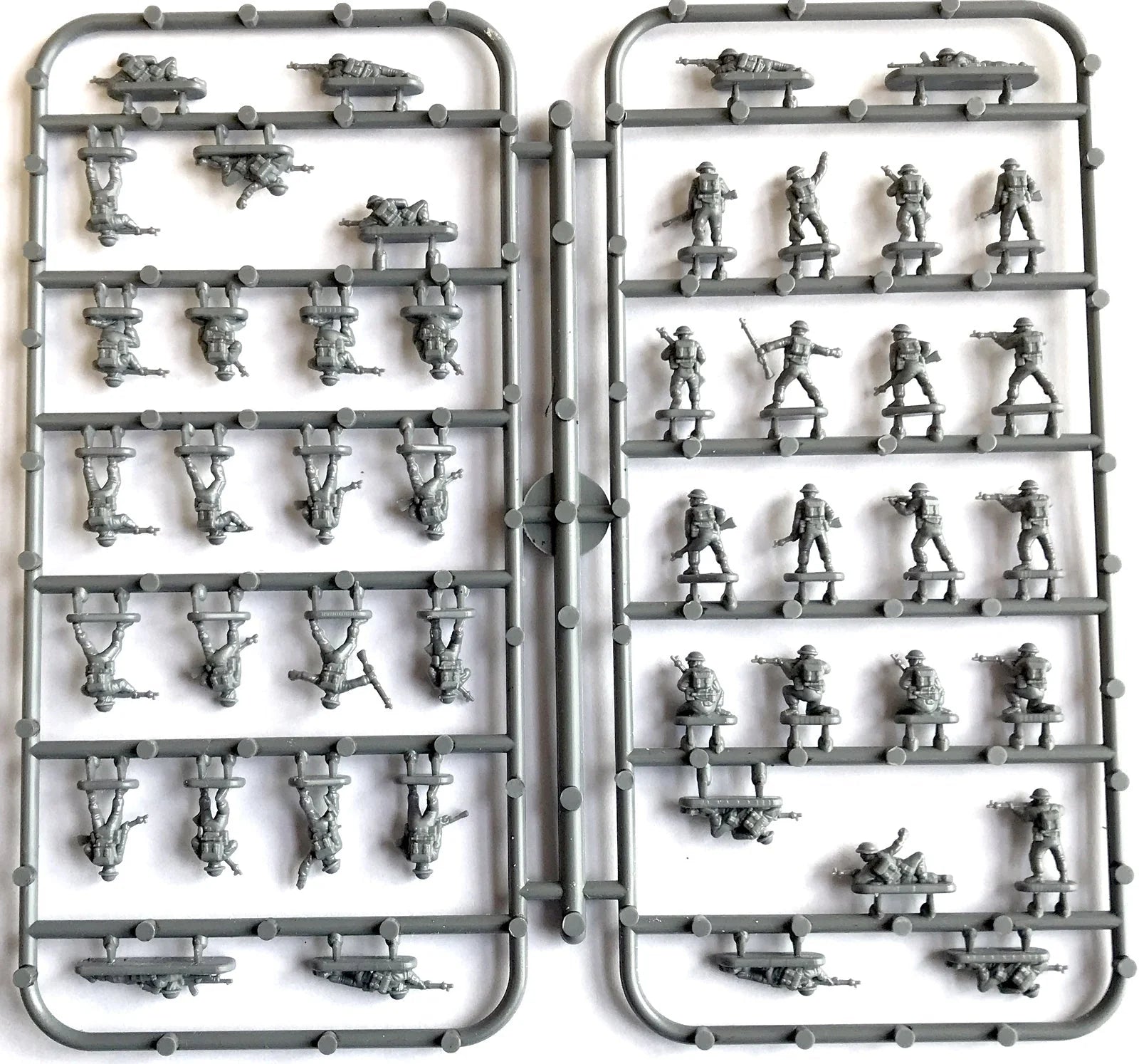 British Infantry and Heavy Weapons, 1:144 (12 mm) Scale Model Plastic Figures Example  Back of Sprues